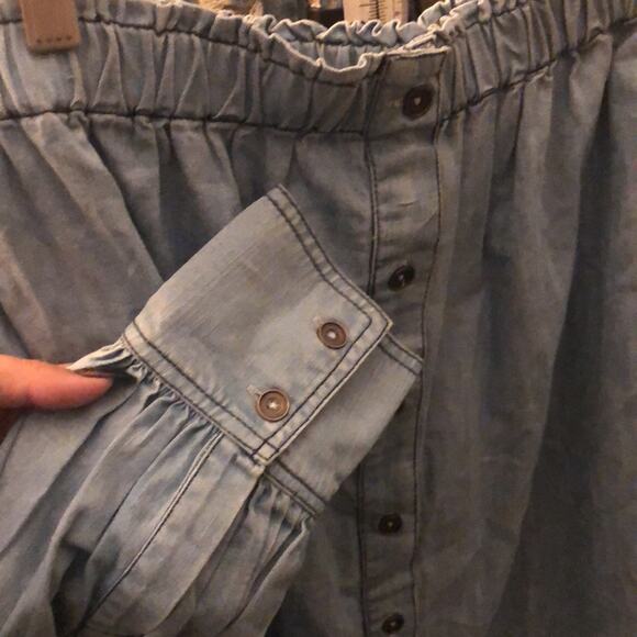 Free People Light Blue Off-Shoulder Tunic - Picture 4 of 4